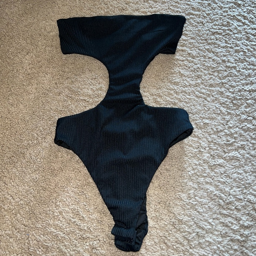 superdown Black Cutout One-Piece